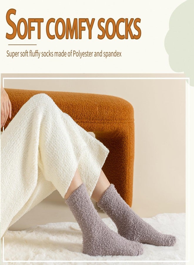 Clothclose Fuzzy Socks For Women, Womens Fuzzy Slipper Sock Super Soft Microfiber Fluffy Cozy Winter Warm Fluffy Crew Socks - Image 5
